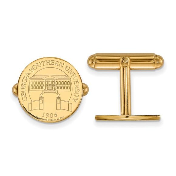 14k Gold Plated Silver Georgia Southern Crest Disc Cuff Links
